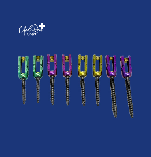 Polyaxial pedicle screw made of titanium, &amp;#216;5.5 mm with cap, available in multiple lengths
